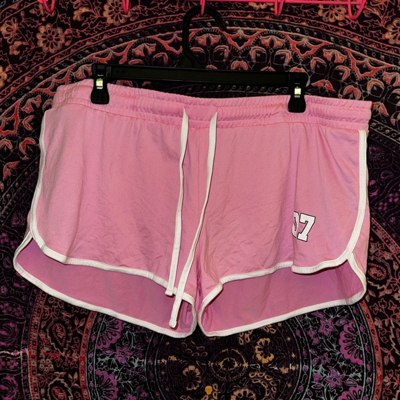 Harper&Ivy Pink Athletic Shorts with Drawstring Waist - Picture 1 of 5